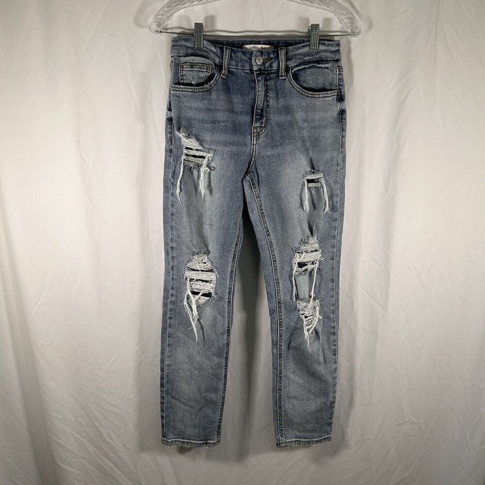 Willow Root Jeans Women's 26 Light Wash Denim Distressed High Rise Ankle